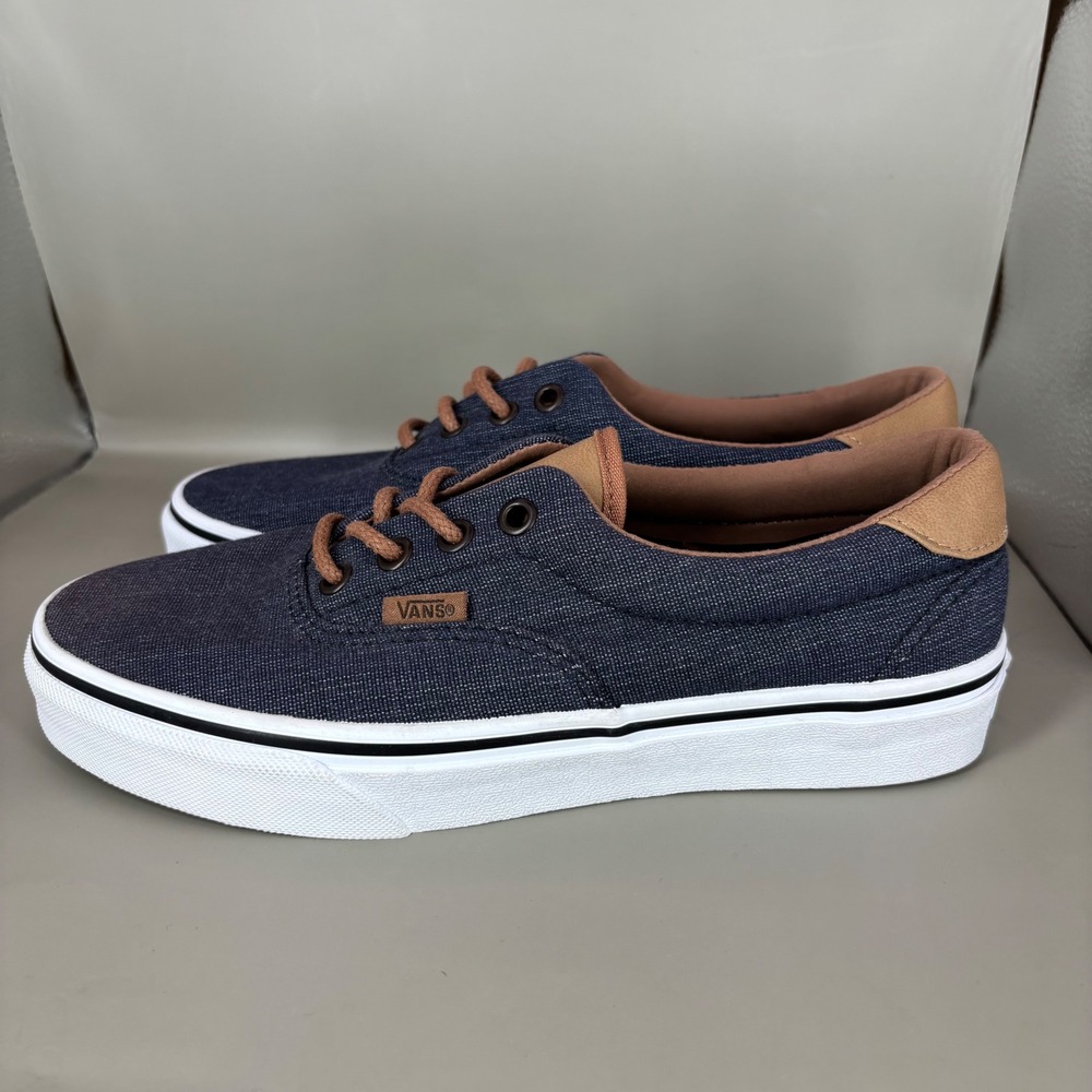 Vans Era 59 Denim C&L Blue Tan Low Top Skate Shoes Mens 6 Womens 7.5 - Picture 3 of 7